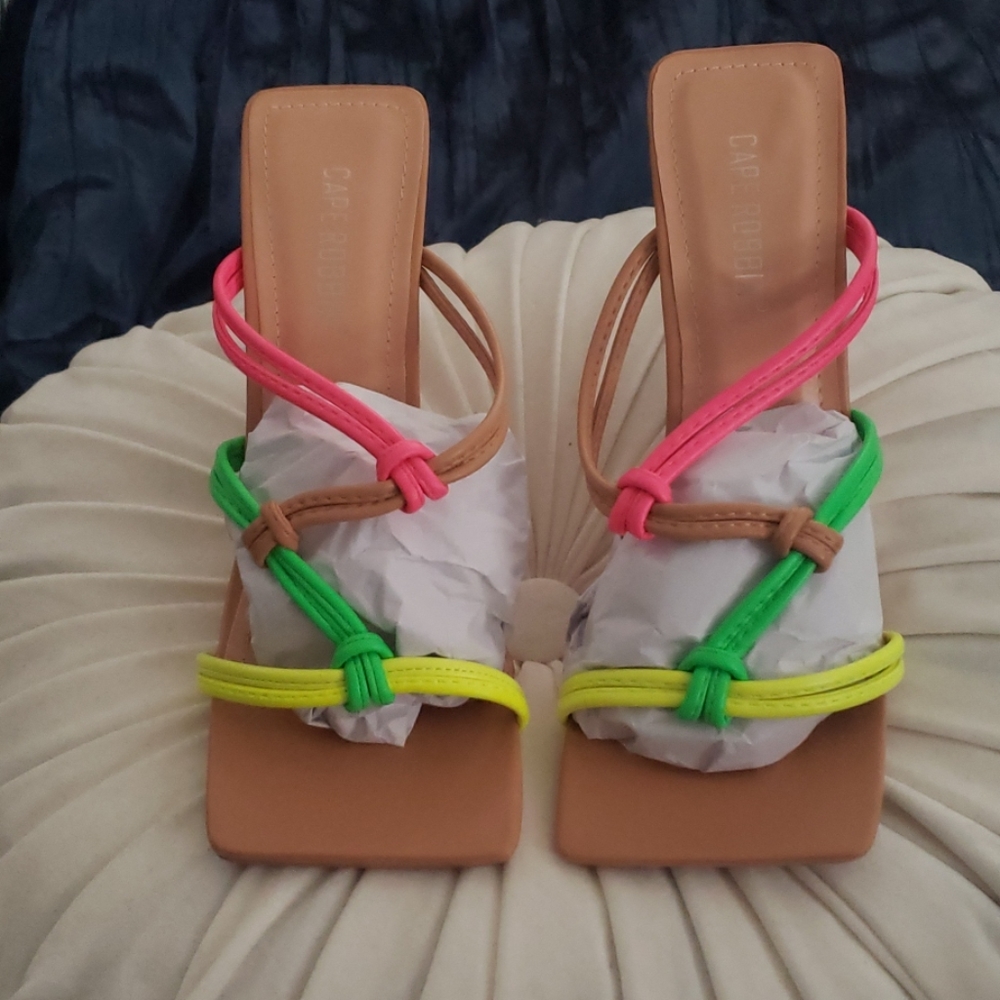 Cape Robbin Strappy Square Toe Heels